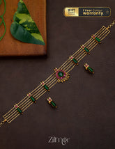KO101647 - Gold Plated Nagapadam choker with matching Earring 1-Zilmor
